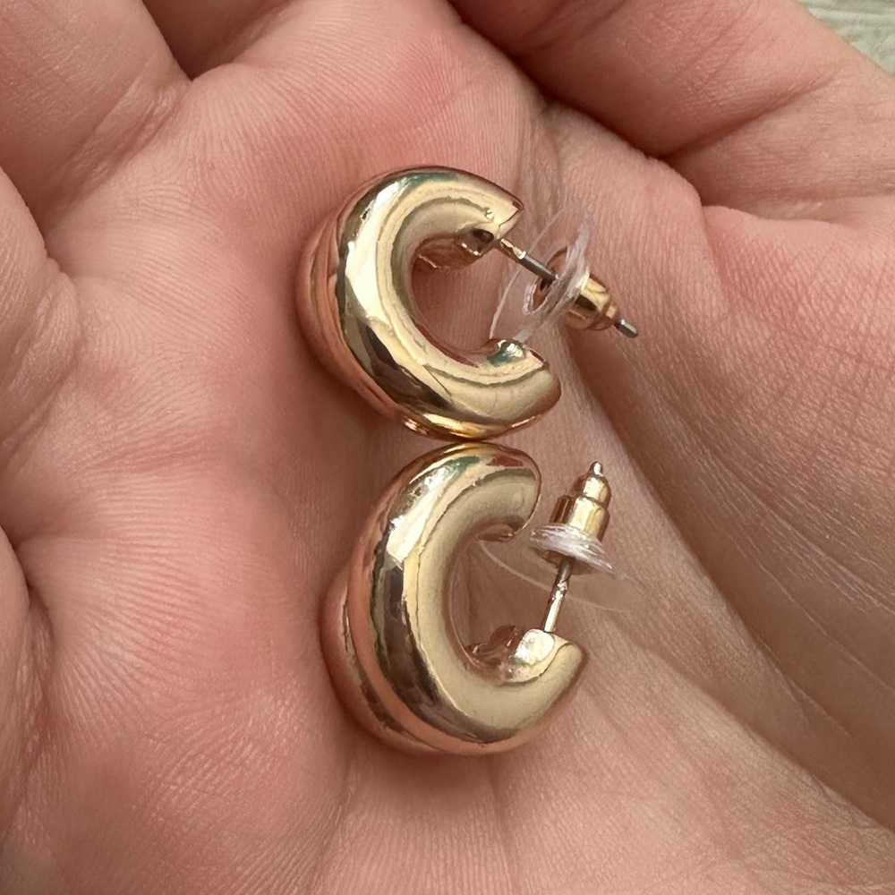 Double Hoops Circles 1/2” Sterling Silver Good Condition